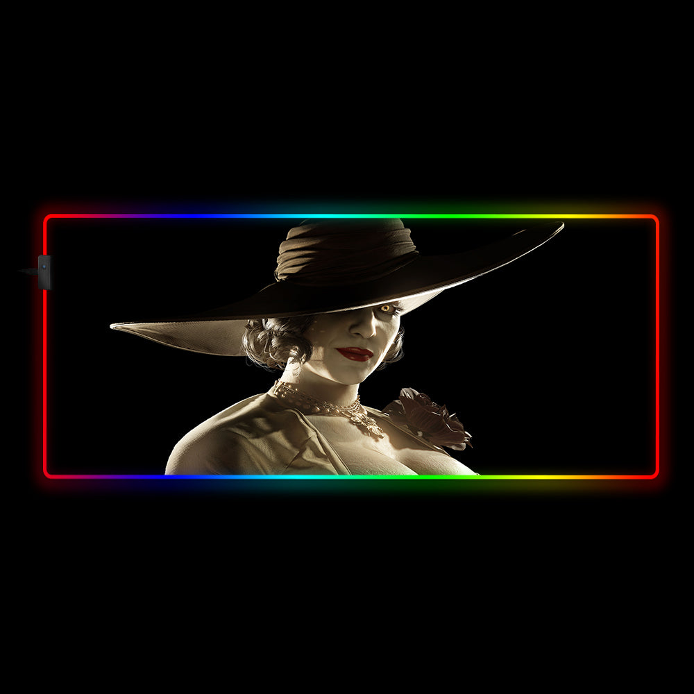 Allleftout Lady Dimitrescu Design Rgb Gaming Mouse Pad, Computer Desk Mat