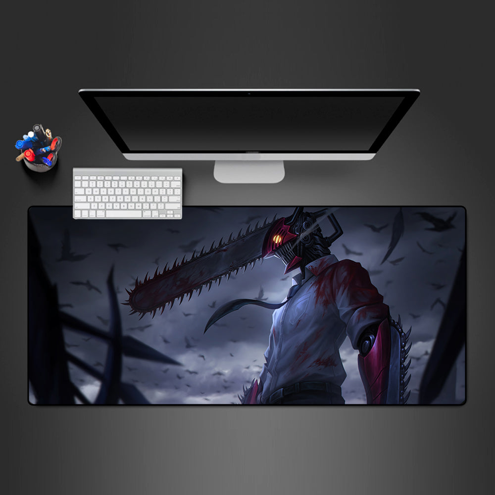 Allleftout Denji Dark Design Gaming Mouse Pad, Computer Desk Mat