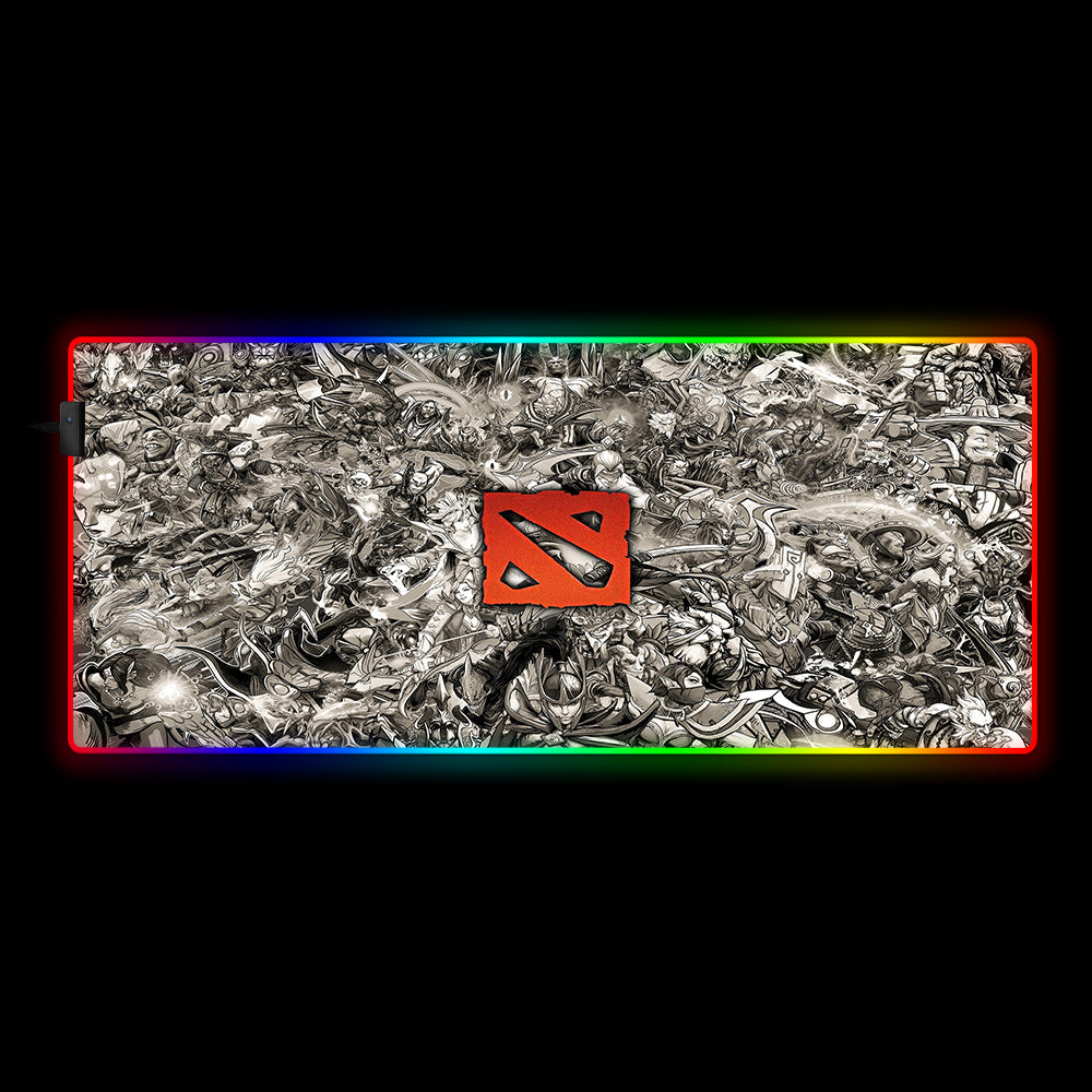 Allleftout Dota Hero Drawing Design Rgb Gaming Mouse Pad, Computer Desk Mat