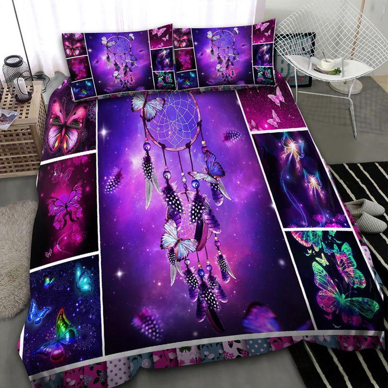 Butterfly And Dreamcatcher Purple Bedding Set Galax Rainbow