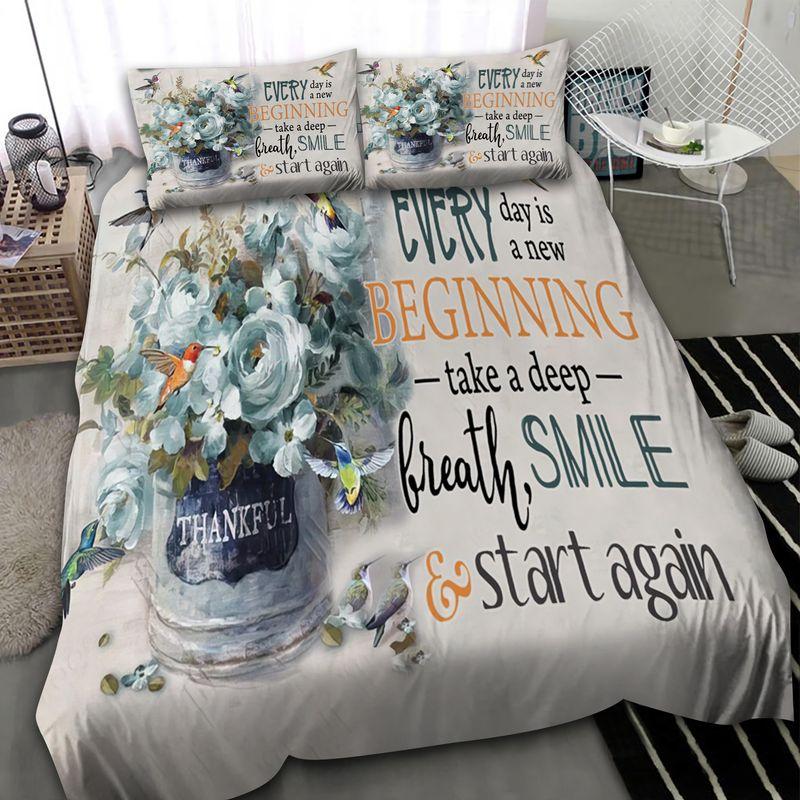 Hummingbird Bedding Set Everyday Is A Nw Beginning Take Deep Breath Smile And Start Again