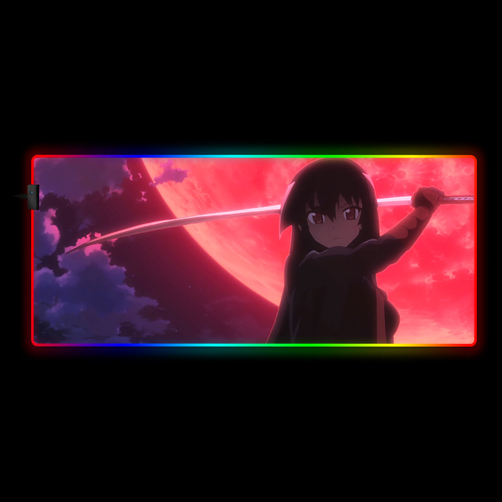 Allleftout Akame Moon Design Rgb Gaming Mouse Pad, Computer Desk Mat