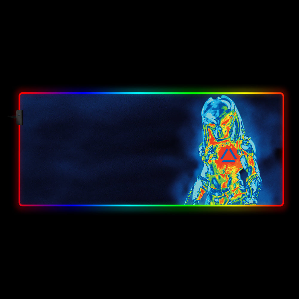 Allleftout Predator Thermal Vision Design Rgb Gaming Mouse Pad, Computer Desk Mat