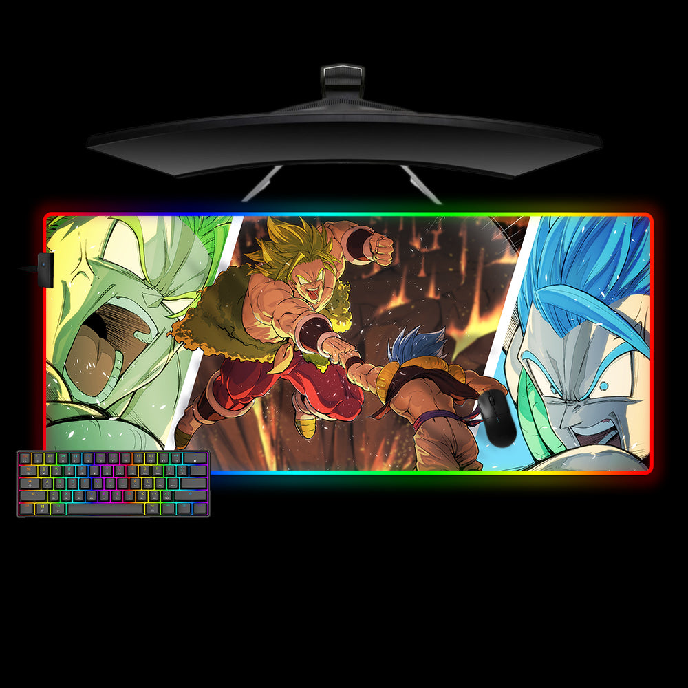 Allleftout Gogeta Vs. Broly Design Rgb Gaming Mouse Pad, Computer Desk Mat
