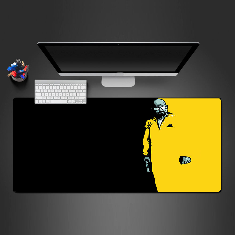 Allleftout Heisenberg Black And Yellow Design Gaming Mouse Pad, Computer Desk Mat