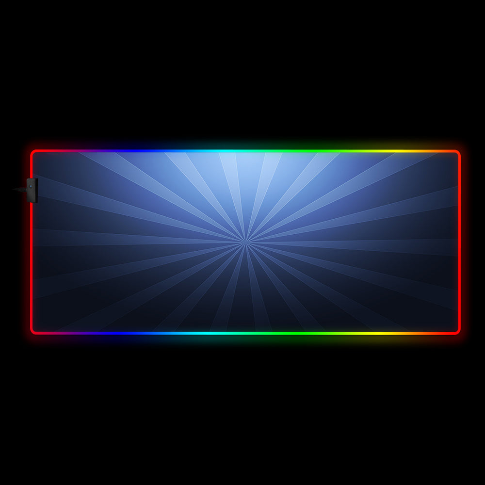 Allleftout Central Blue Stripes Design Rgb Gaming Mouse Pad, Computer Desk Mat