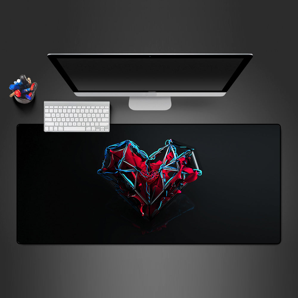 Allleftout Geometric Heart Design Gaming Mouse Pad, Computer Desk Mat