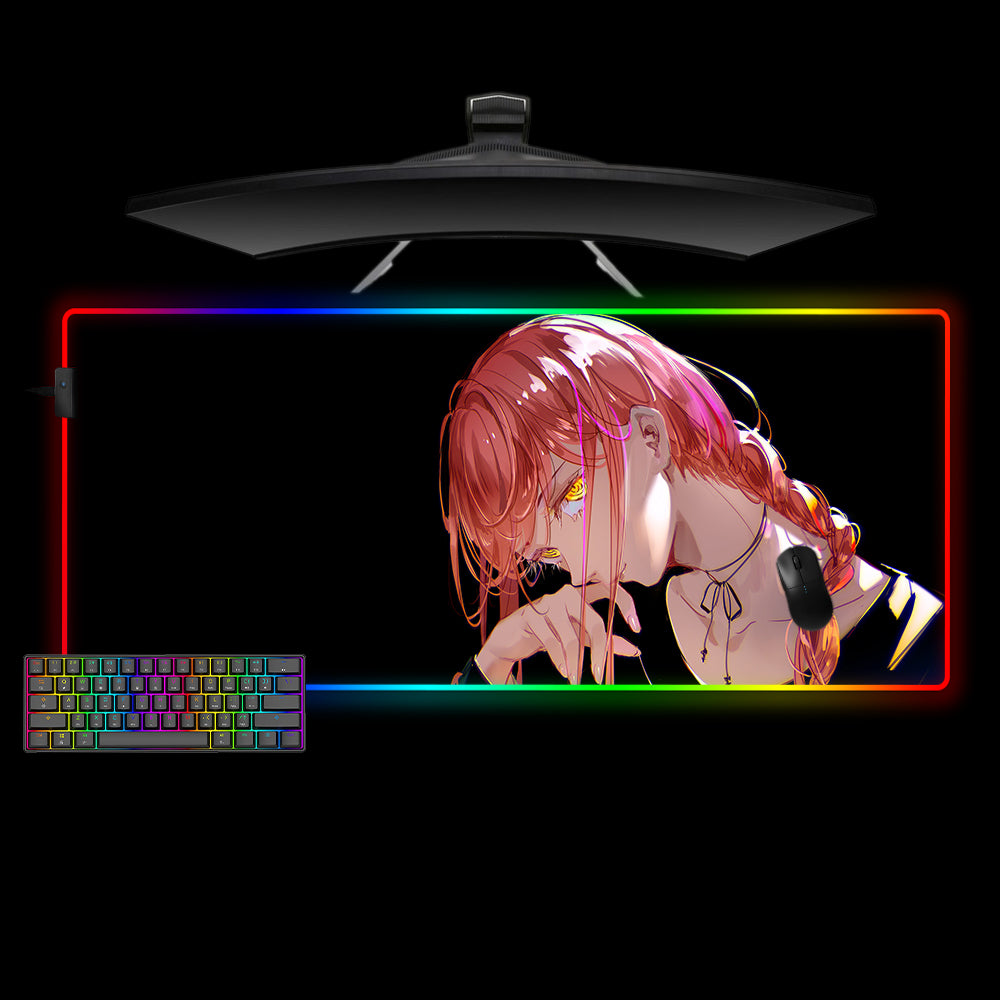 Allleftout Makima Design Rgb Gaming Mouse Pad, Computer Desk Mat