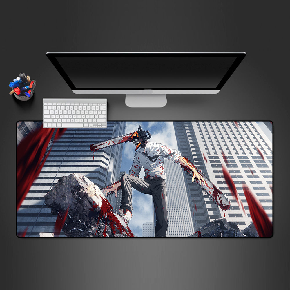 Allleftout Denji Blood Design Gaming Mouse Pad, Computer Desk Mat