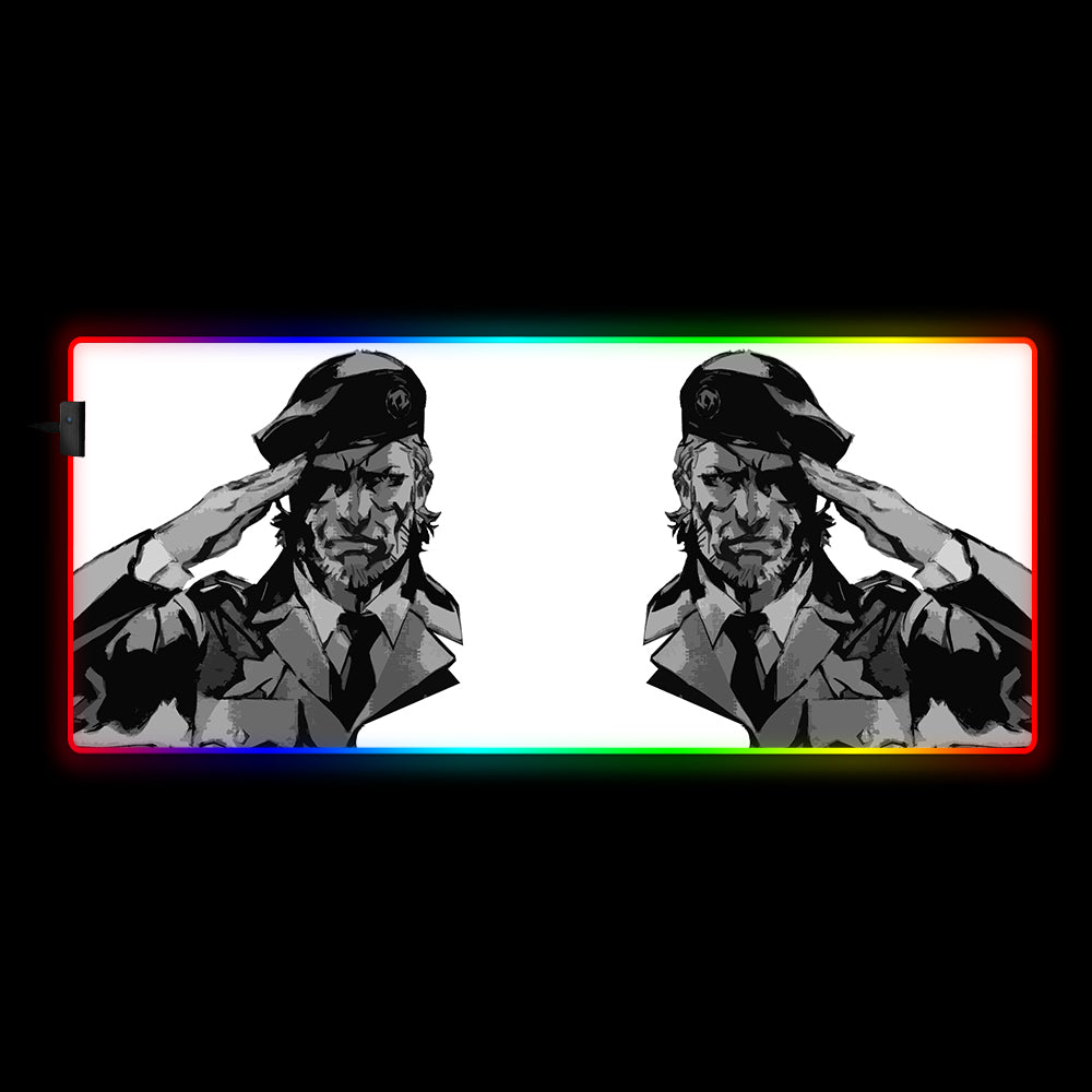 Allleftout Solid Snake Mirrored Design Rgb Gaming Mouse Pad, Computer Desk Mat