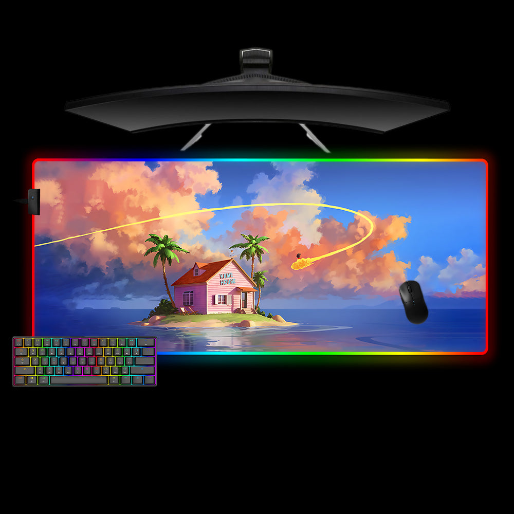 Allleftout Kame House Design Rgb Gaming Mouse Pad, Computer Desk Mat