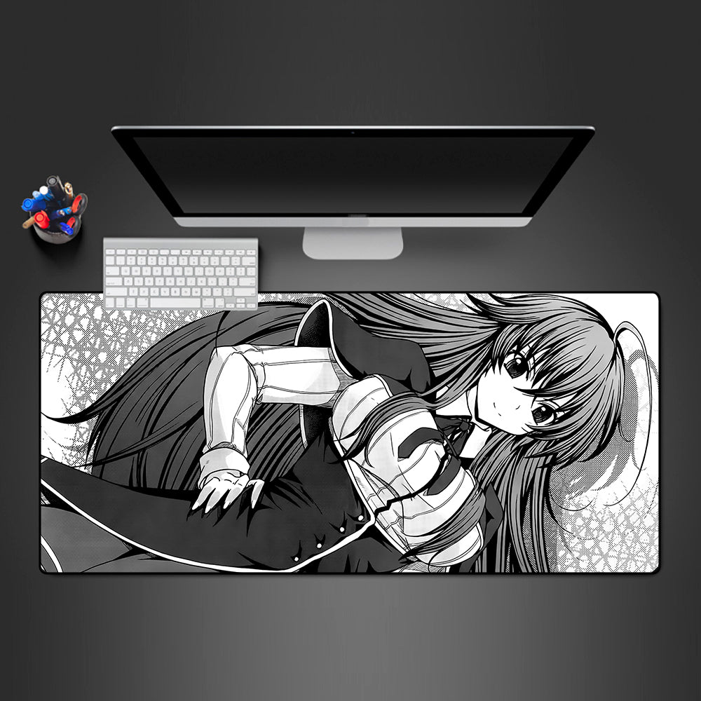 Allleftout Rias Black And White Design Gaming Mouse Pad, Computer Desk Mat