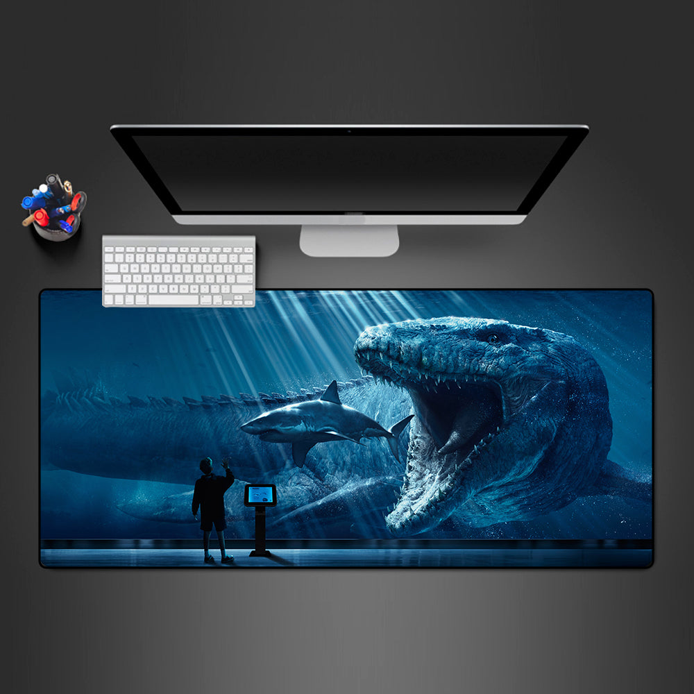 Allleftout Mosasaurus Aquarium Design Gaming Mouse Pad, Computer Desk Mat