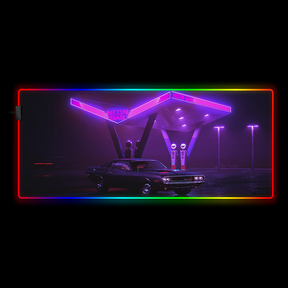 Allleftout Neon Gas Design Rgb Gaming Mouse Pad, Computer Desk Mat