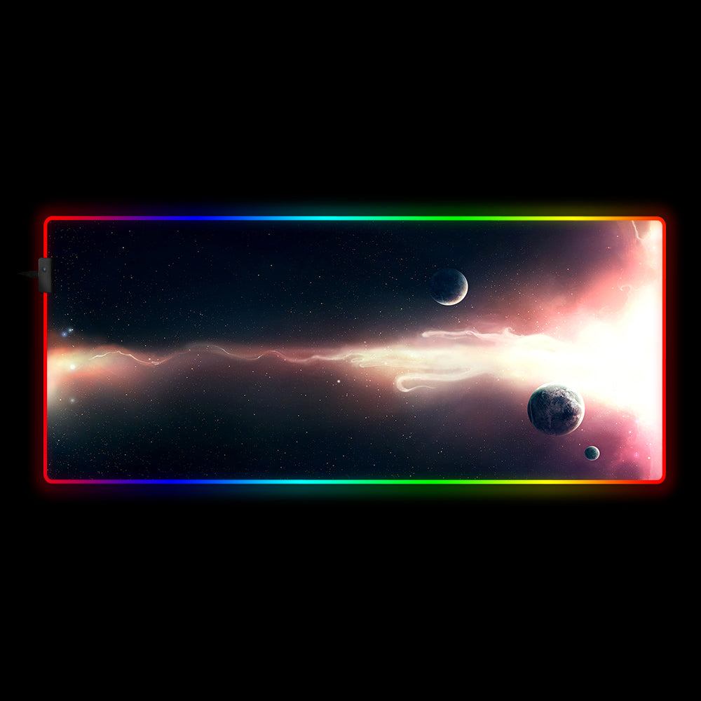 Allleftout Solar Flare Design Rgb Gaming Mouse Pad, Computer Desk Mat