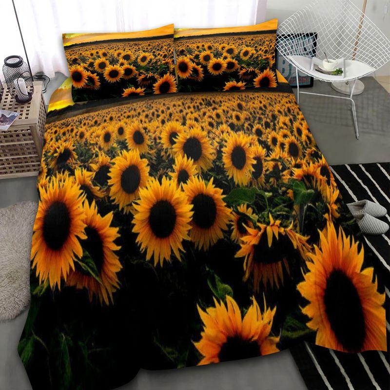 Sunset Sunflower Bedding Set Sunflower Field You Are My Sunshine Lover Gift