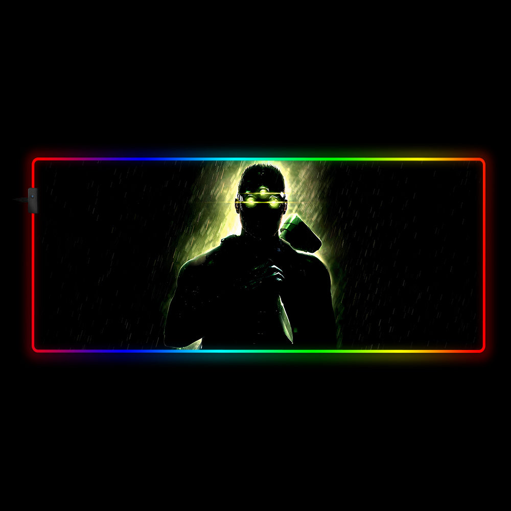 Allleftout Sam Fisher Design Rgb Gaming Mouse Pad, Computer Desk Mat