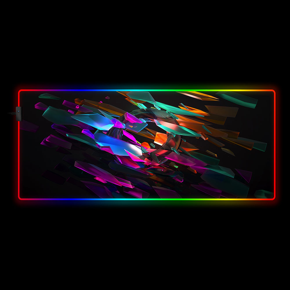 Allleftout Ring Shards Design Rgb Gaming Mouse Pad, Computer Desk Mat