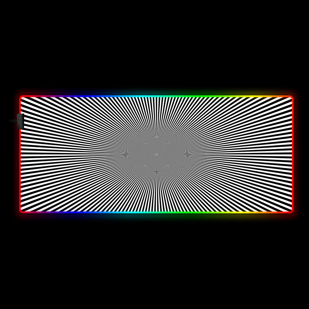 Allleftout Burst Illusion Design Rgb Gaming Mouse Pad, Computer Desk Mat