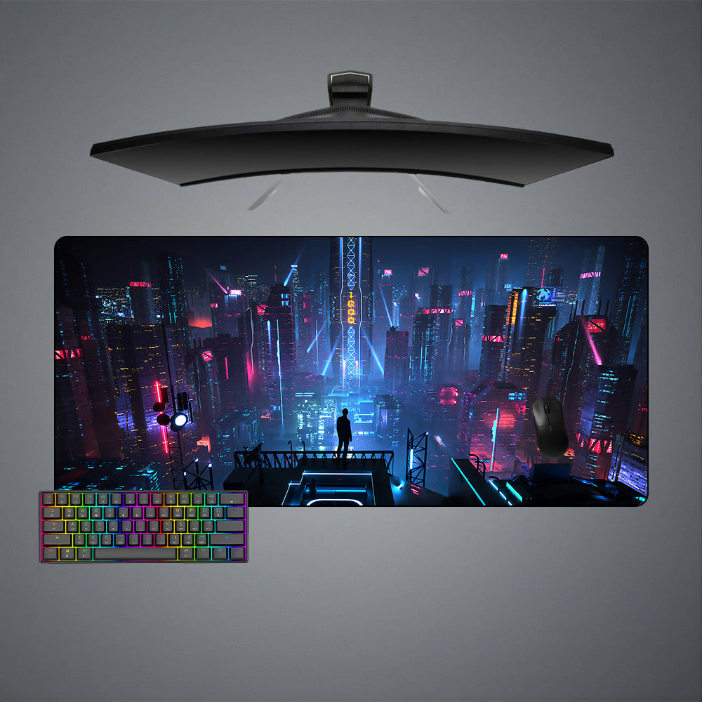 Allleftout Futuristic City Design Gaming Mouse Pad, Computer Desk Mat