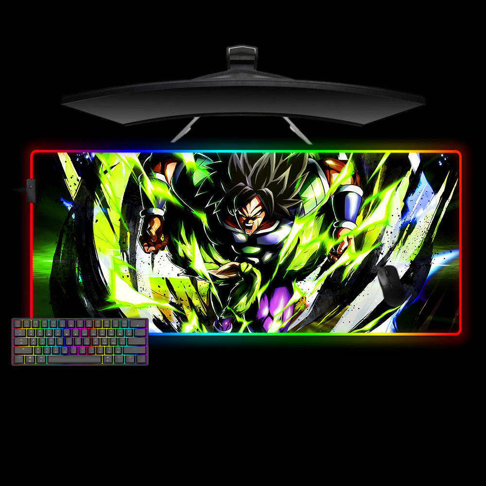 Allleftout Broly Attack Design Rgb Gaming Mouse Pad, Computer Desk Mat