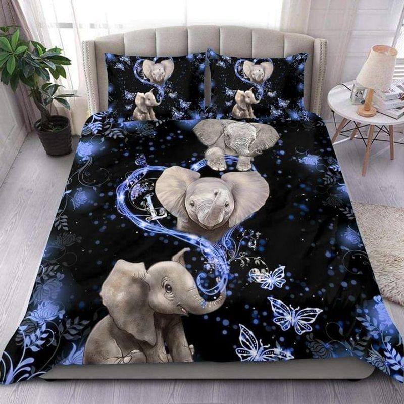 Cute Elephant Butterfly Magic Night Bedding Set Love Elephant