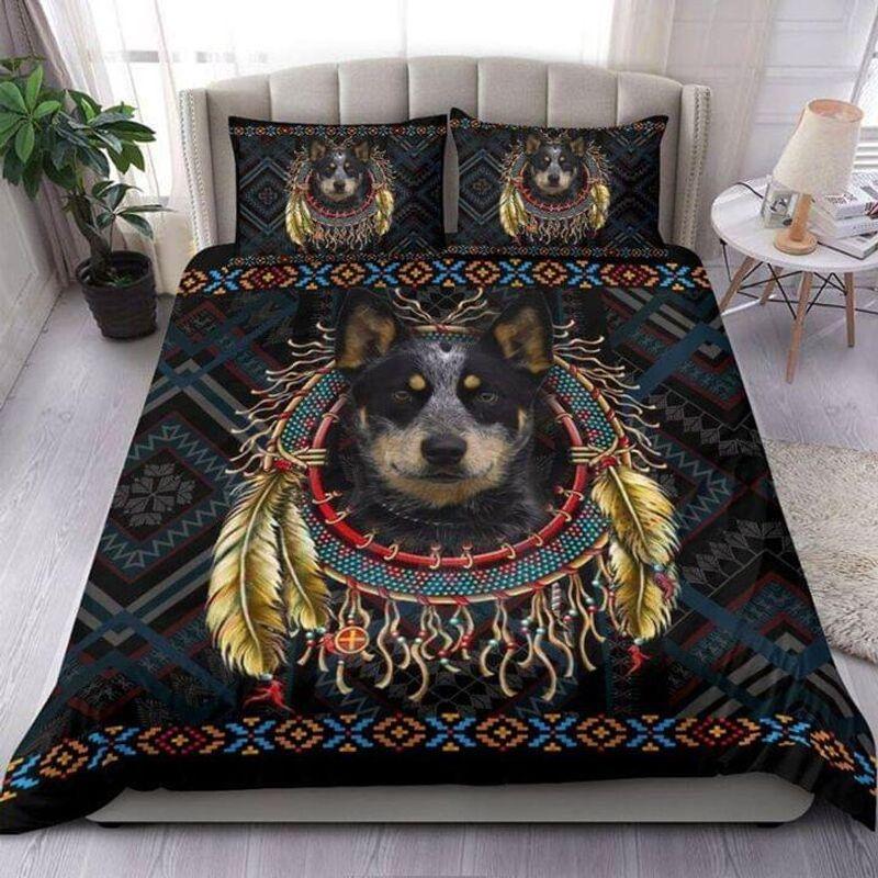 Heeler Native Dreamcatcher Bedding Set Native Tribal Heeler Dog