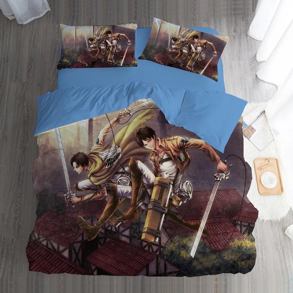 Attack On Titan  #3 Duvet Cover Quilt Cover Pillowcase Bedding Set Bed Home Bedroom Decor