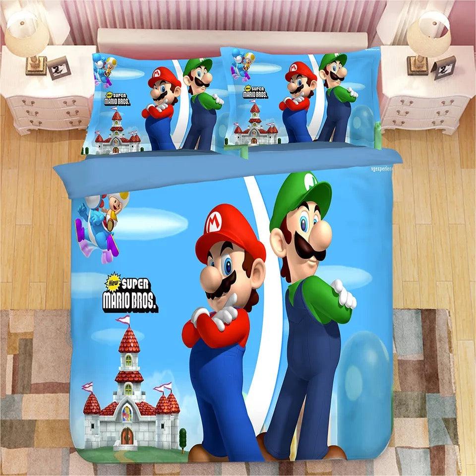 Super Smash Bros. Ultimate Mario  #12 Duvet Cover Quilt Cover Pillowcase Bedding Set Bed Home Bedroom Decor