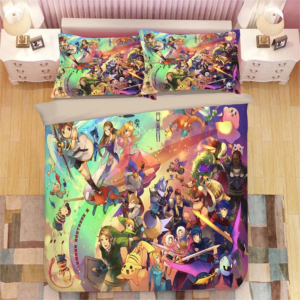 Super Smash Bros. Ultimate Mario  #10 Duvet Cover Quilt Cover Pillowcase Bedding Set Bed Home Bedroom Decor