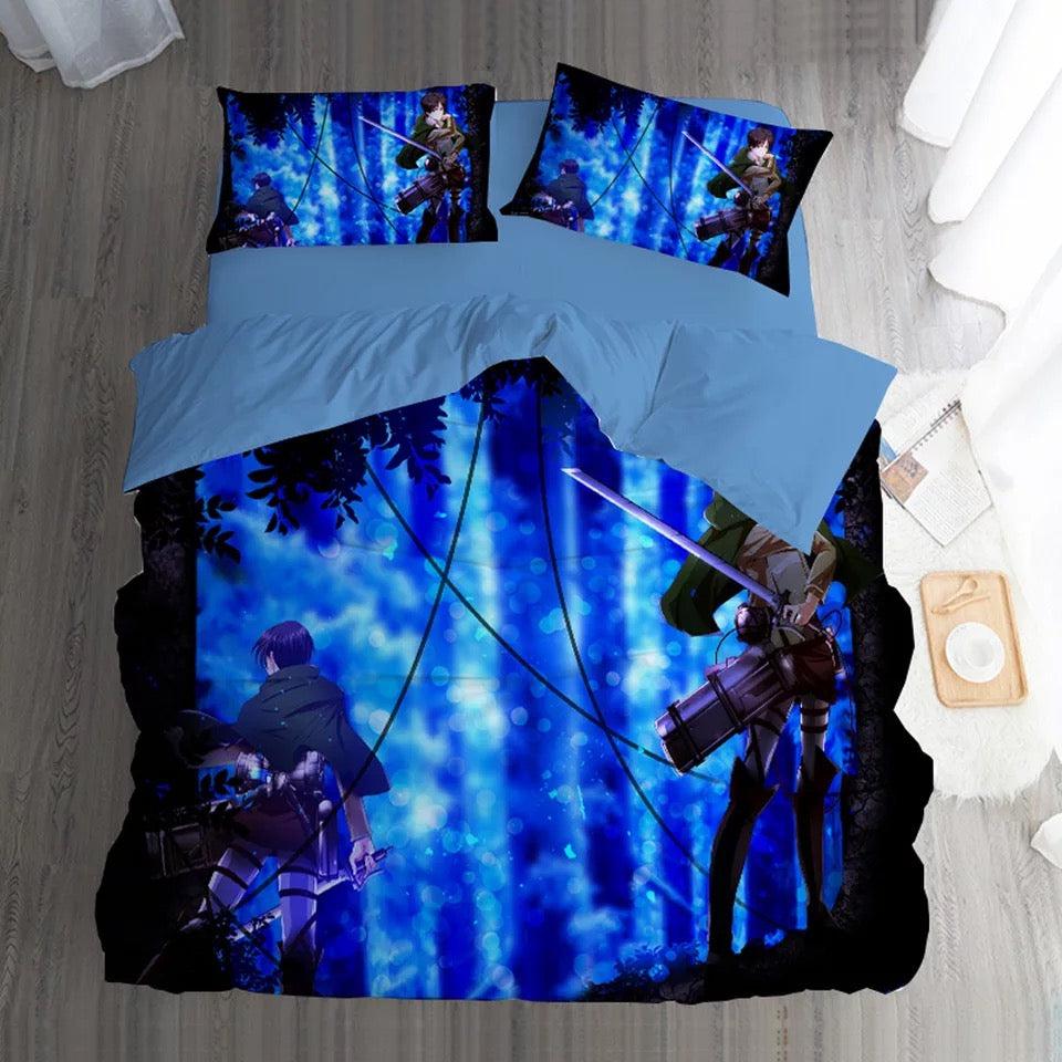 Attack On Titan  #4 Duvet Cover Quilt Cover Pillowcase Bedding Set Bed Home Bedroom Decor