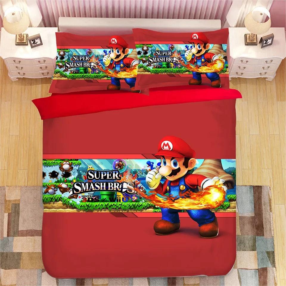 Super Smash Bros. Ultimate Mario  #16 Duvet Cover Quilt Cover Pillowcase Bedding Set Bed Home Bedroom Decor