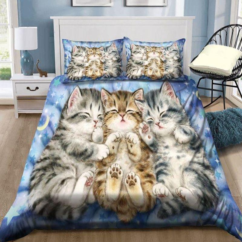 Cute Kitten Sleeping Bedding Set Just A Girl Who Loves Cat Gift For Cat Lover