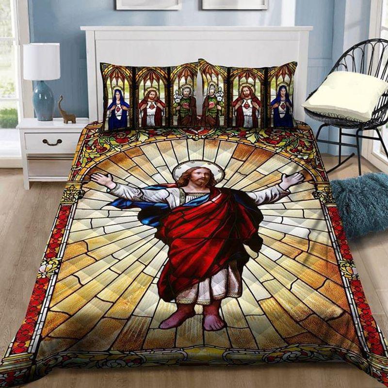 Jesus Christ St Glass Art Bedding Set Jesus Christian Religion