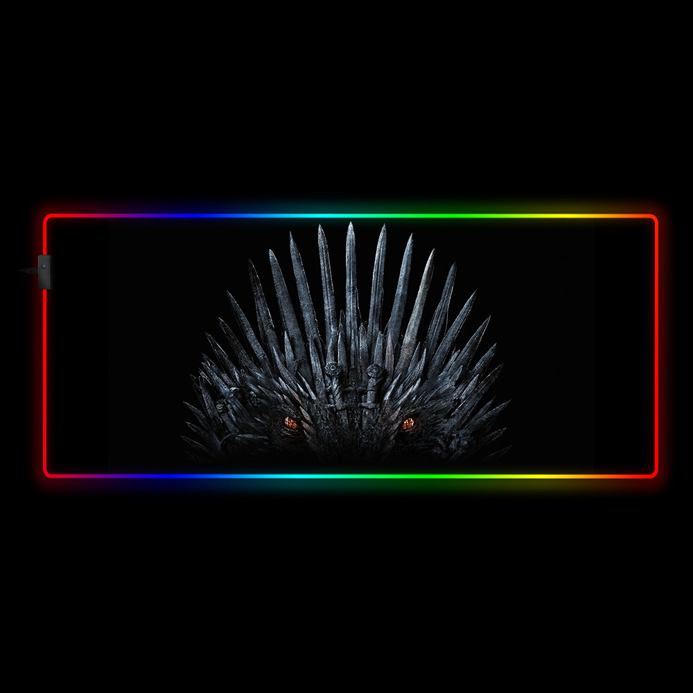 Allleftout Dragon Throne Design Rgb Gaming Mouse Pad, Computer Desk Mat