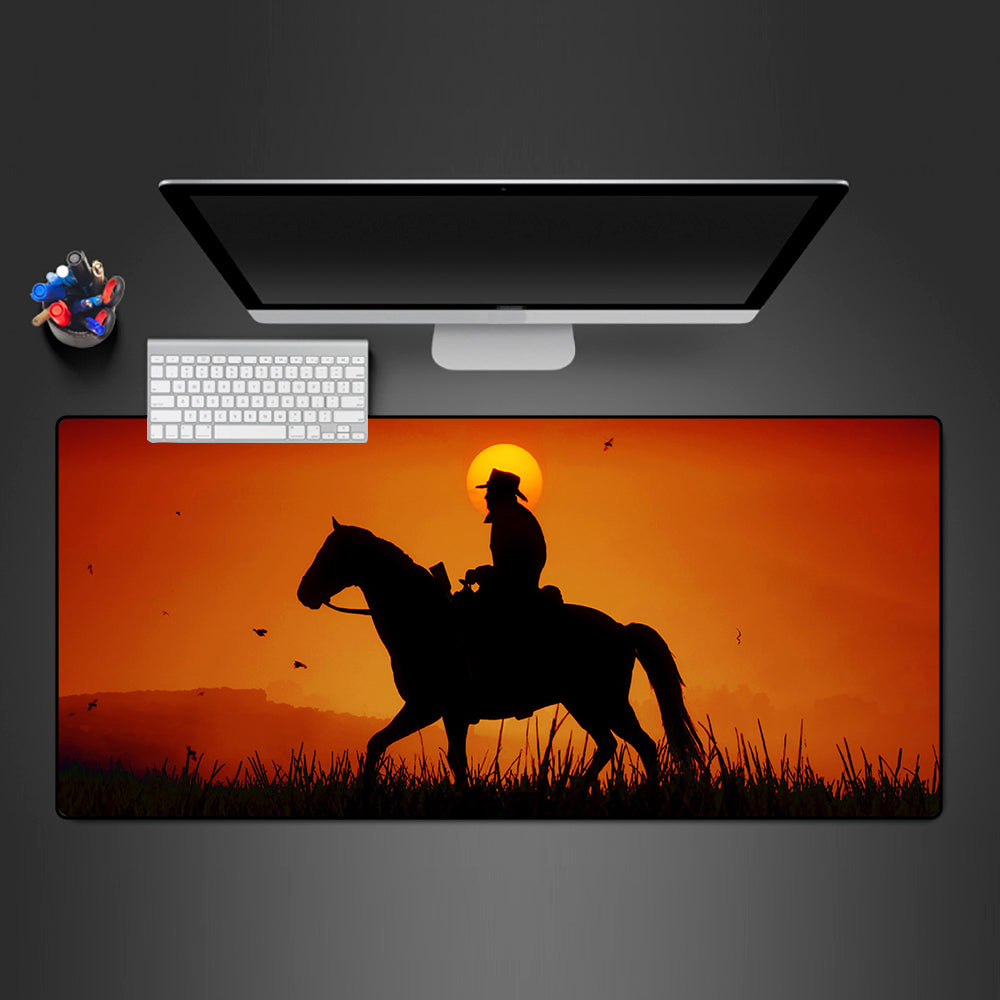 Allleftout Rdr2 Sunset Ride Design Gaming Mouse Pad, Computer Desk Mat