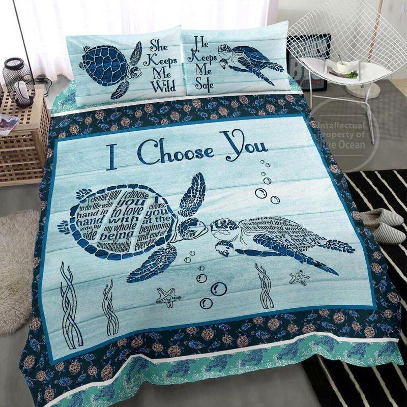 Sea Turtle Couple I Cchoose You Sea Turtle Coral Starfish Bubbles