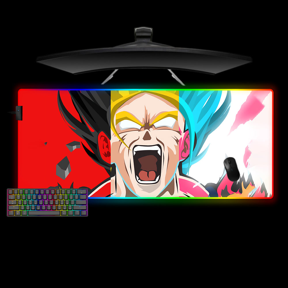 Allleftout Son Goku Transformations Design Rgb Gaming Mouse Pad, Computer Desk Mat