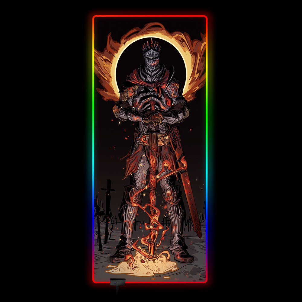 Allleftout Soul Of Cinder Design Standing Format Rgb Gaming Mouse Pad, Computer Desk Mat