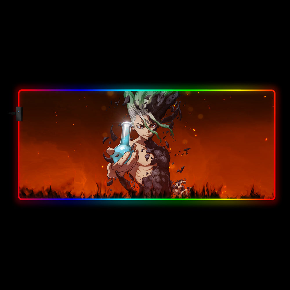 Allleftout Senku Potion Design Rgb Gaming Mouse Pad, Computer Desk Mat