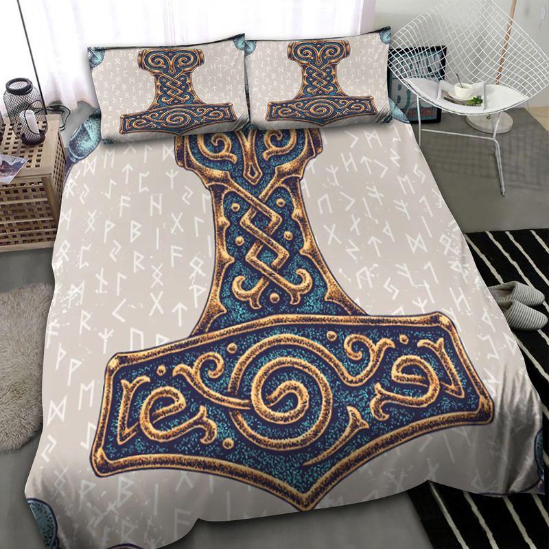 Viking Bedding Set Viking Hammer Viking Pattern Viking Warrior Gift