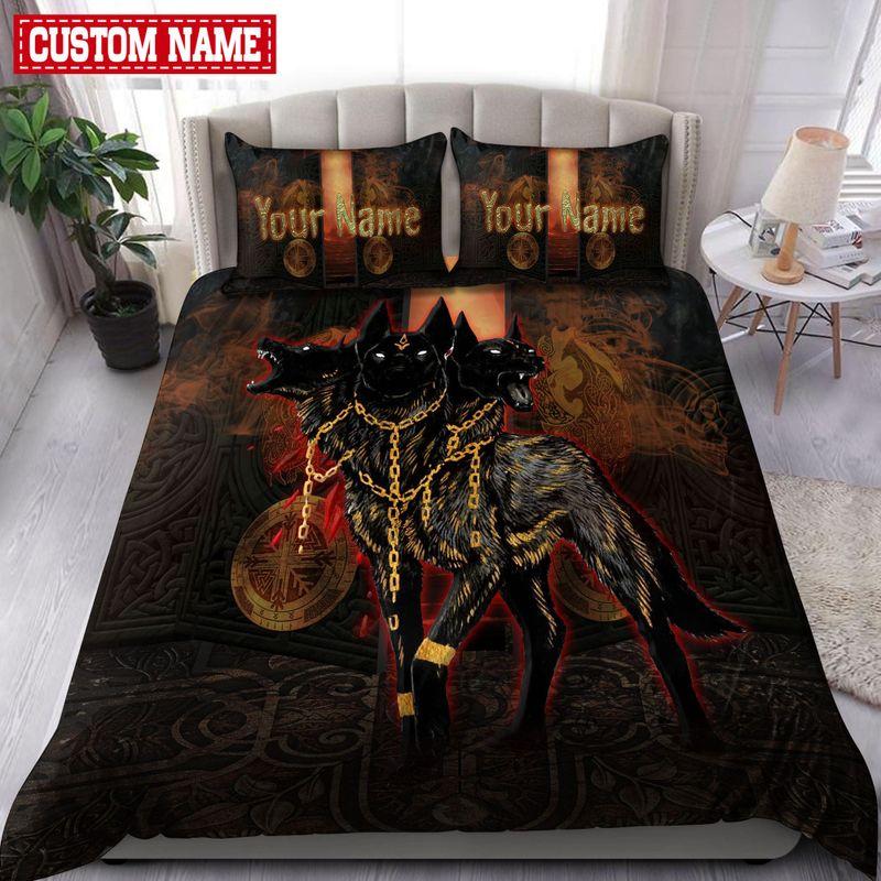 Customize Name Fenrir Viking All Over Printed Bedding Set Viking Lovers