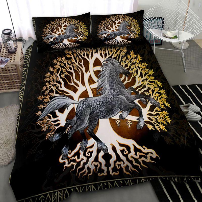 Viking Sleipnir Horse Bedding Set Tree Of Life Horse Lovers Gift