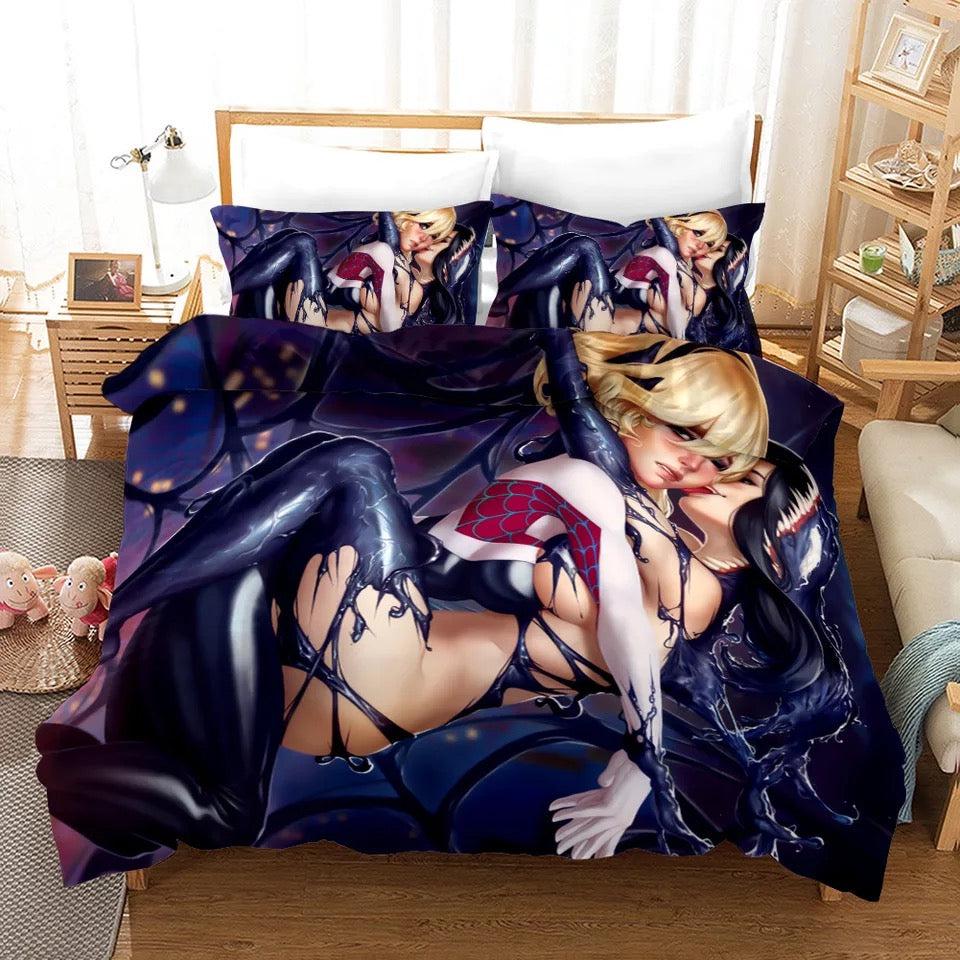 Venom Spider-Gwen Stacy  #17 Duvet Cover Quilt Cover Pillowcase Bedding Set Bed Home Bedroom Decor