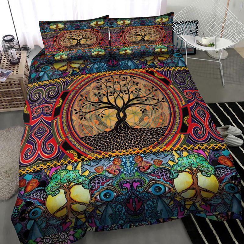 Tree Of Life Printed Bedding Set Viking Hippie Mother Of Earth