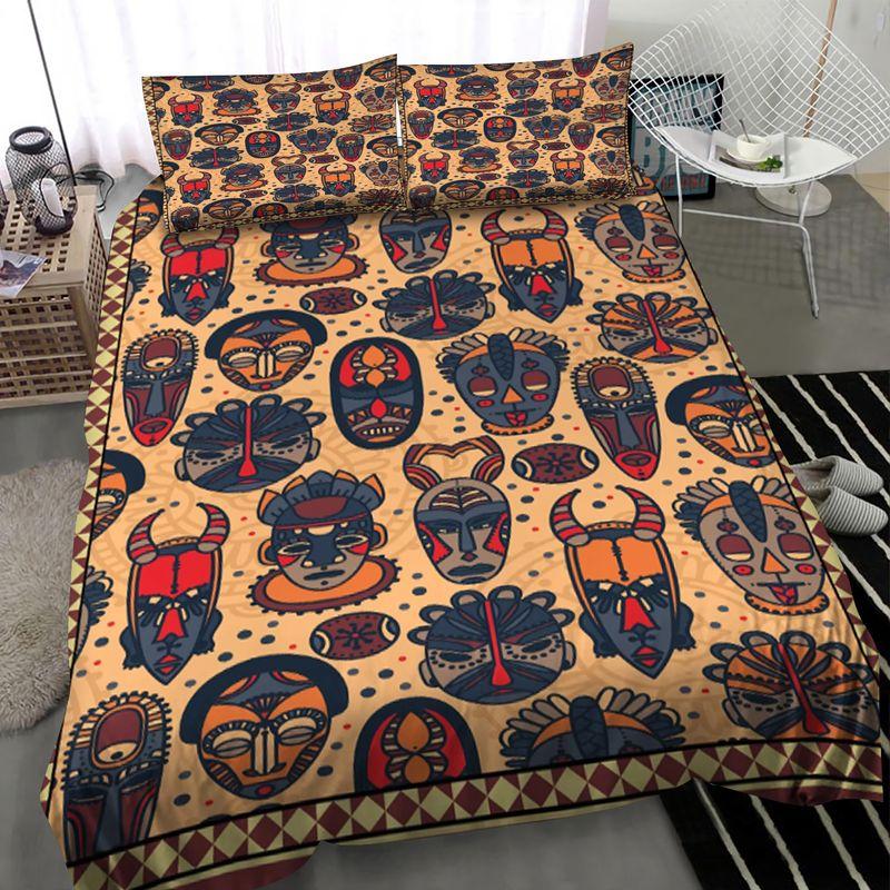 Native American Bedding Set Native Mask Pattern Native Gift Native Vibe