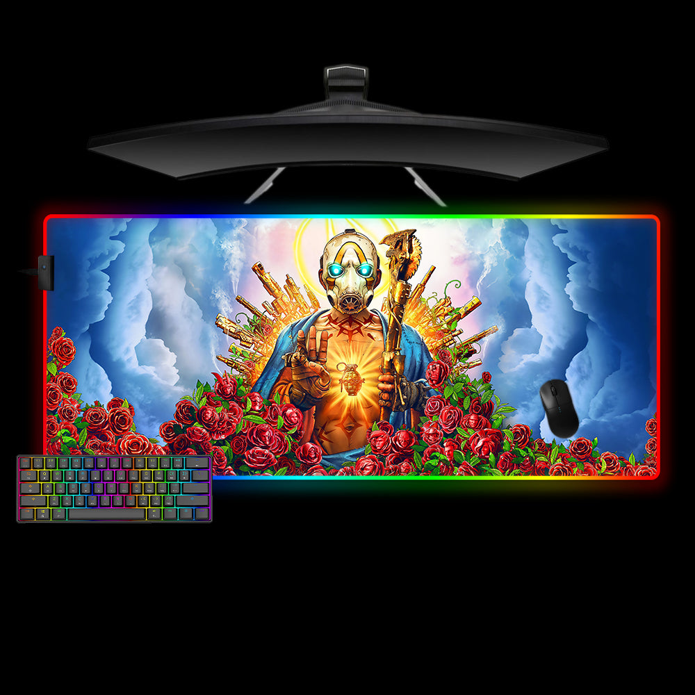 Allleftout Borderlands Guns Jesus Design Rgb Gaming Mouse Pad, Computer Desk Mat