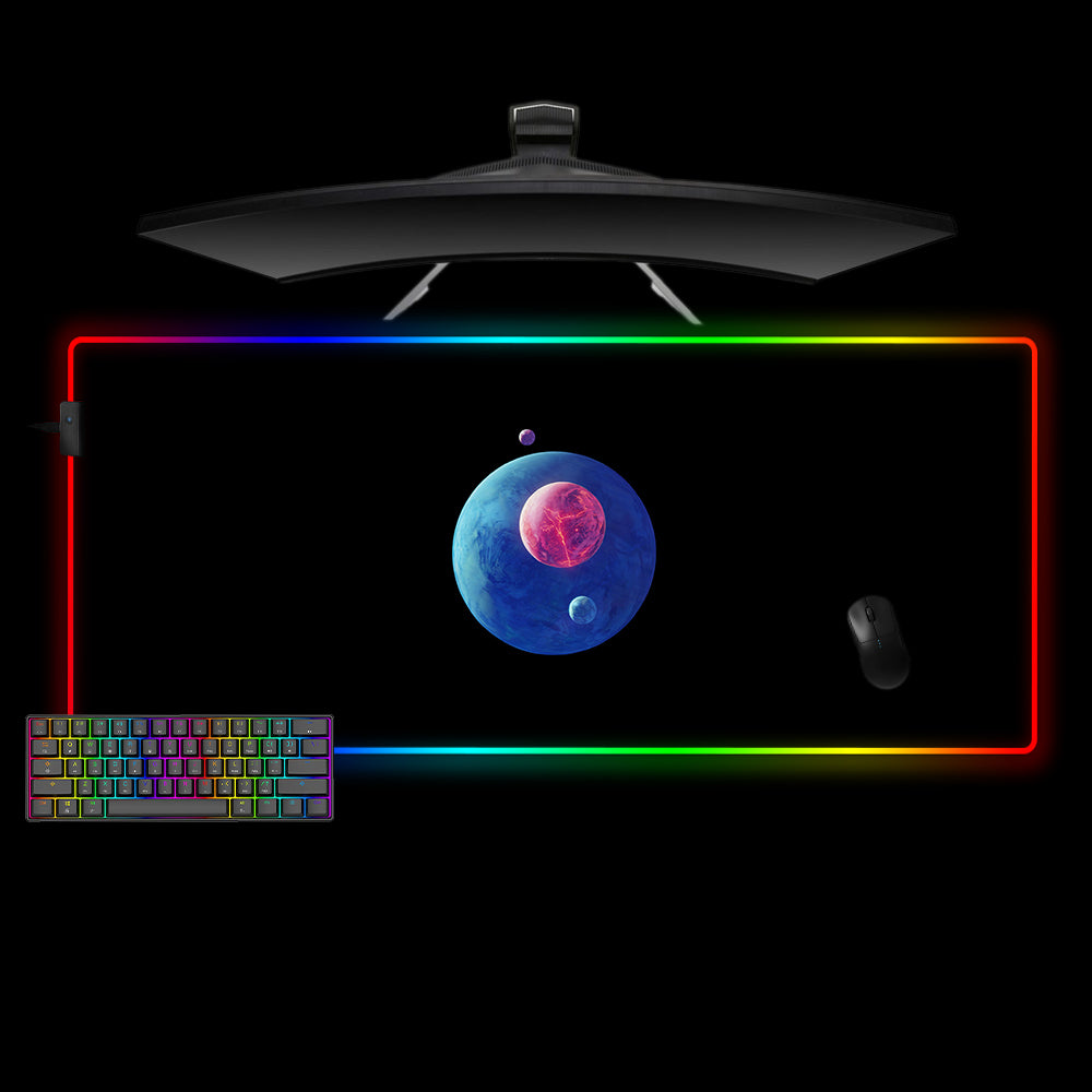 Allleftout Planets Design Rgb Gaming Mouse Pad, Computer Desk Mat