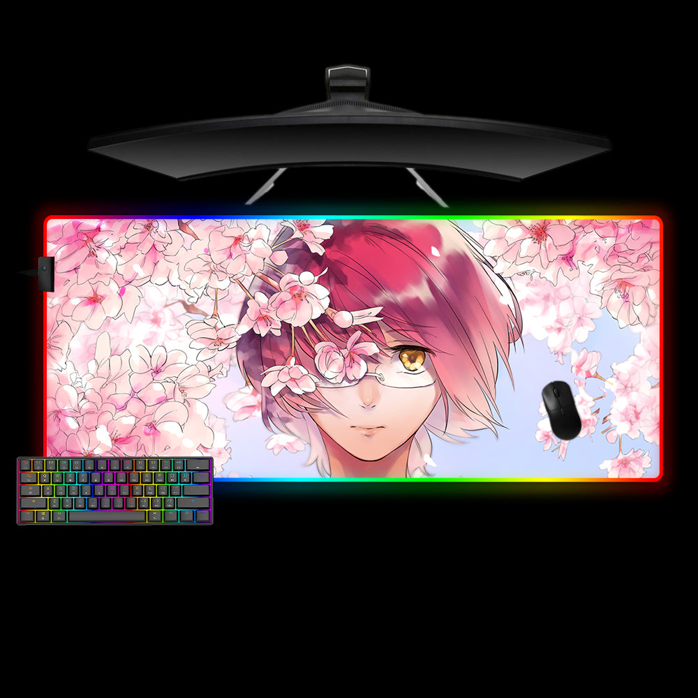 Allleftout Gowther Flowers Design Rgb Gaming Mouse Pad, Computer Desk Mat