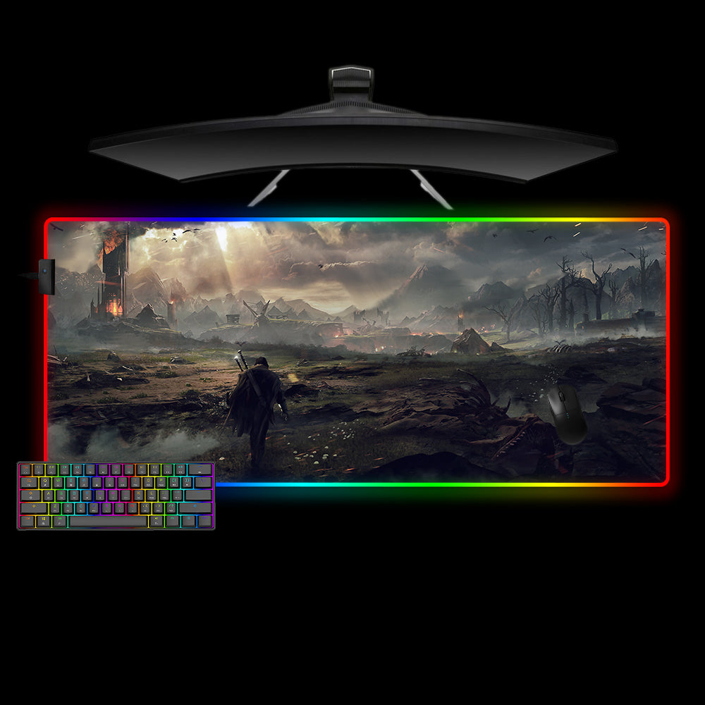 Allleftout Shadow Of Mordor Design Rgb Gaming Mouse Pad, Computer Desk Mat